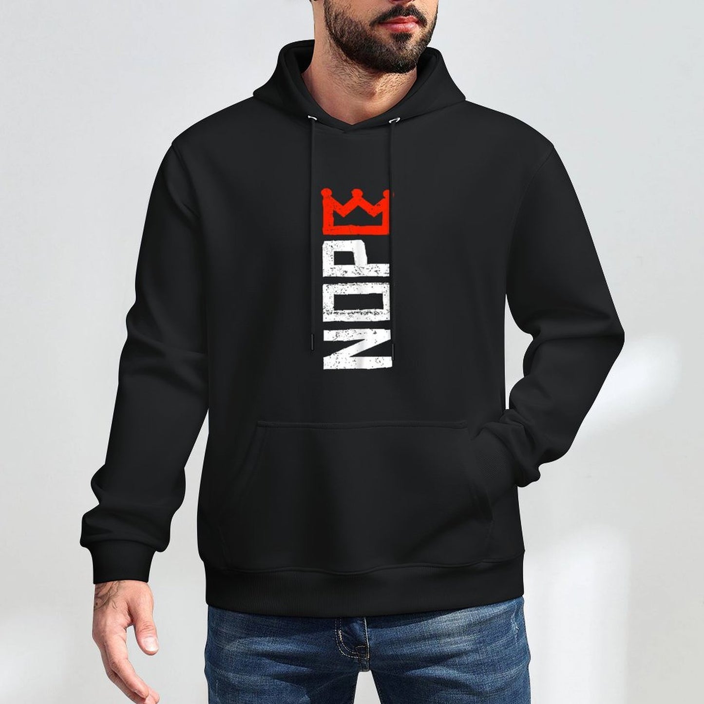 No Kings Protest Sign Vertical Versatile Streetwear Hoodie