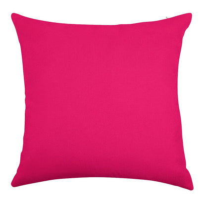 Super Bright Fluorescent Pink Neon Linen Throw Pillow Cover
