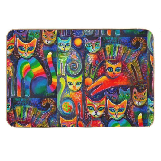 Rainbow Cats Acrylics Bath Mat