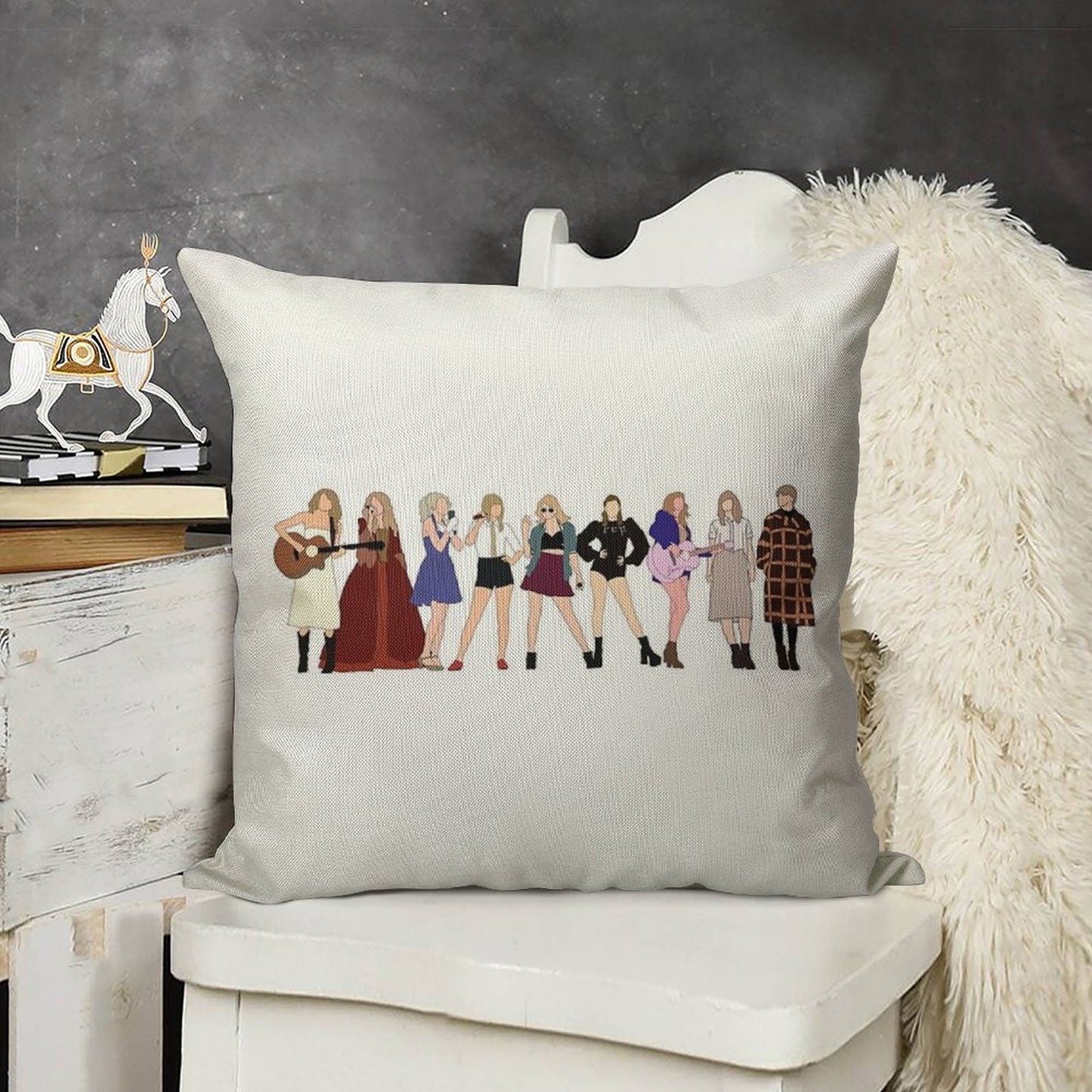 TAYLOR SWIFT 9 ERAS Linen Throw Pillow Cover