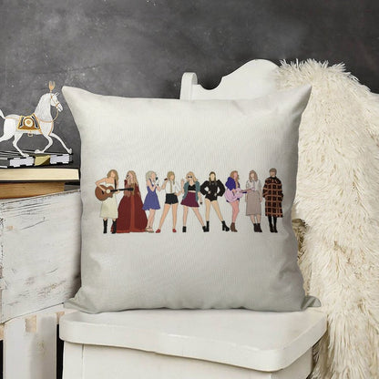 TAYLOR SWIFT 9 ERAS Linen Throw Pillow Cover