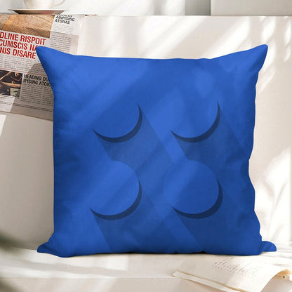 Blue Brick Linen Throw Pillow Cover