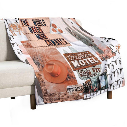 Western, Cowgirl Collage Art  Pinterest, Yeehaw Collage Throw Blanket
