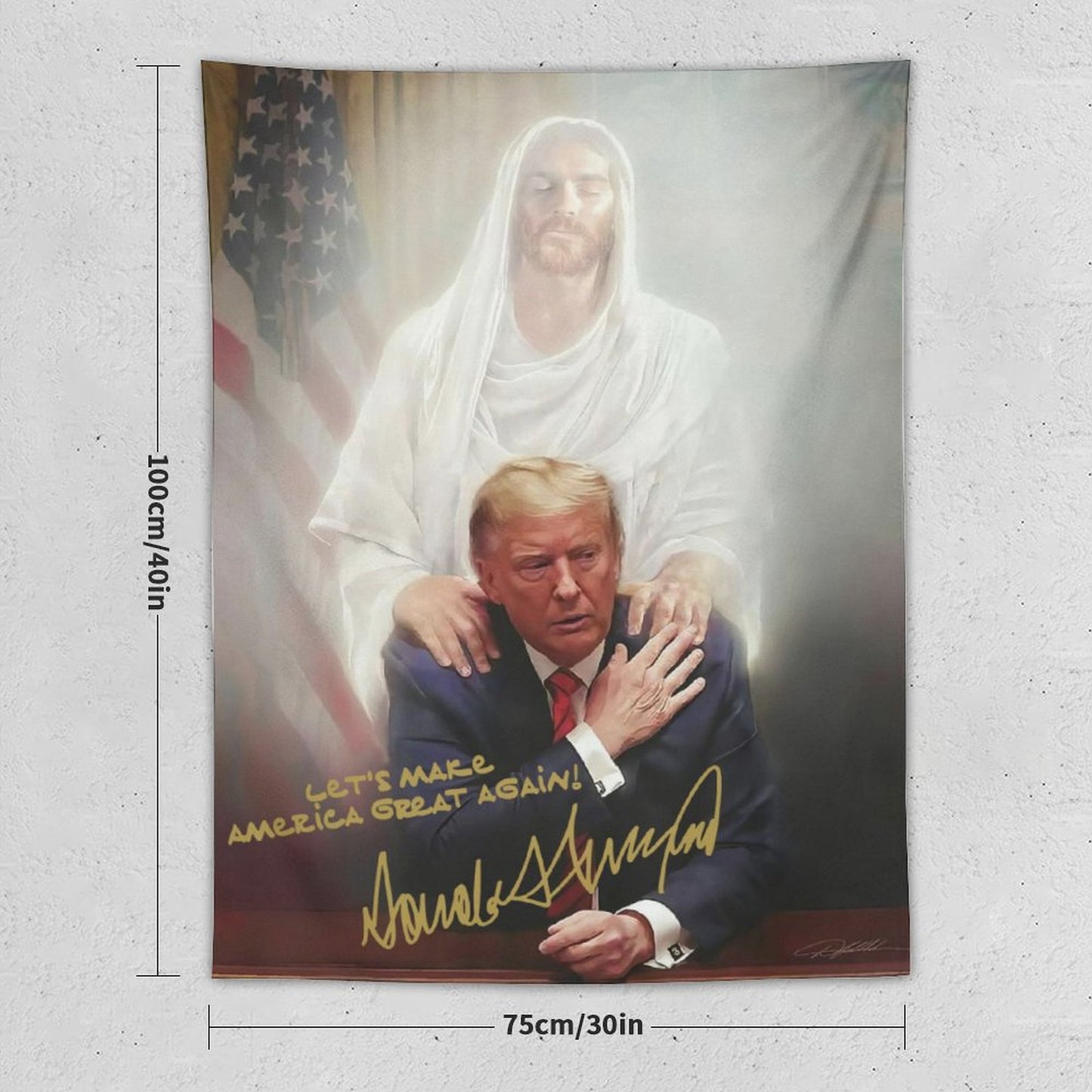 Let's MAGA Jesus Merch Tapestry