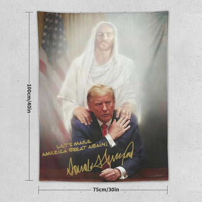 Let's MAGA Jesus Merch Tapestry