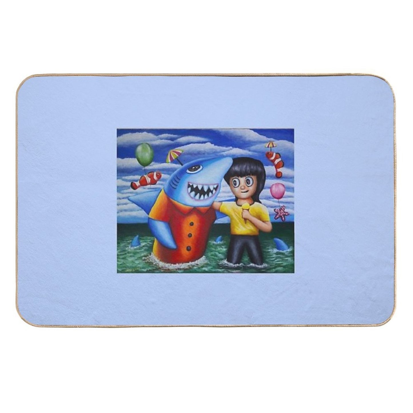 Go to The Sea with My Friends 02  Non-Slip Bath Mat