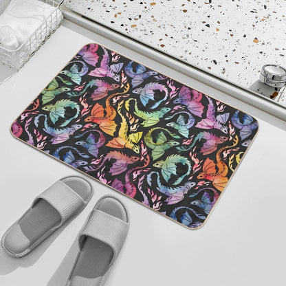 Dragon Fire Dark Rainbow Bath Mat