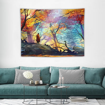 A Wolf in The Colorful Forest Tapestry