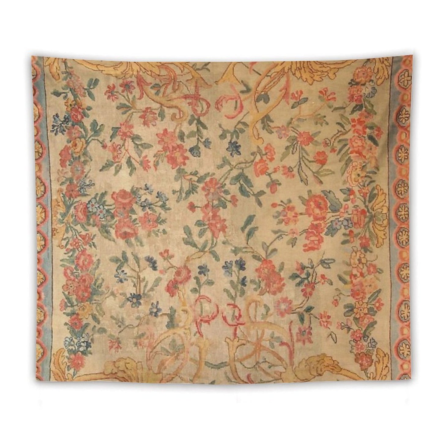 Antique French Savonnerie Rug Print Tapestry