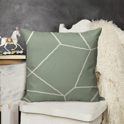 Geometric Sage Green Throw Pillow Linen Throw Pillow Cover