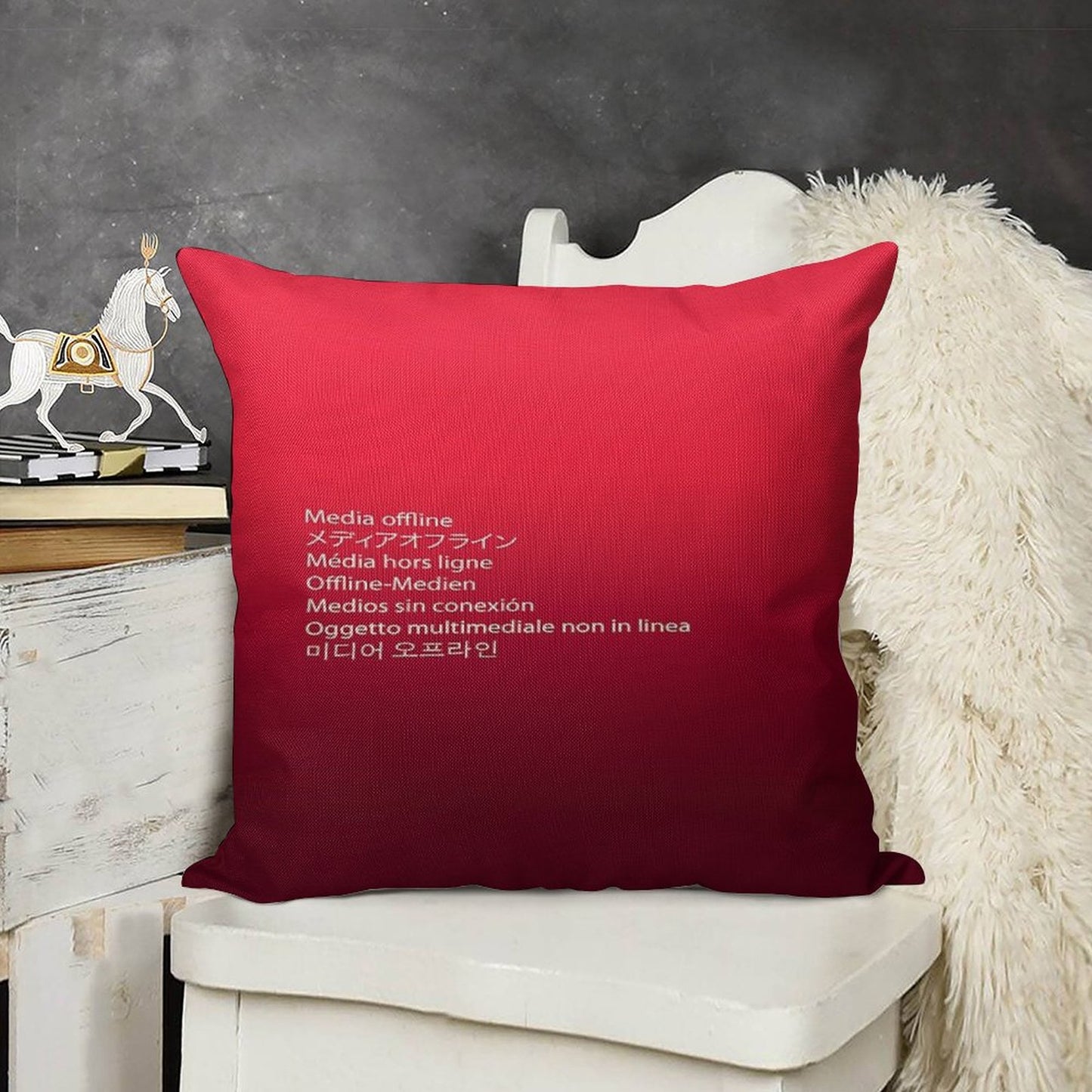 Media Offline Adobe Premiere Pro Linen Throw Pillow Cover