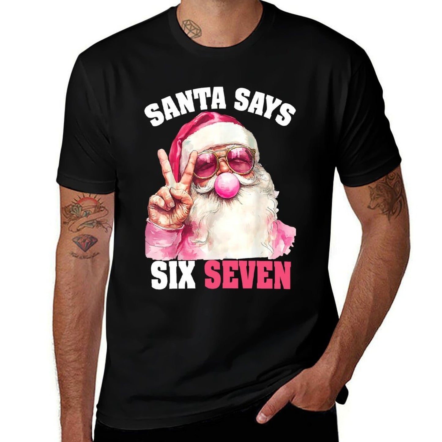 Funny Santa Says Six Seven Christmas 67 Meme Xmas Boys Girls  Moisture-wicking T-Shirt