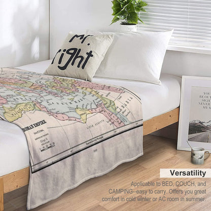 Vintage Map of The Roman Empire Throw Blanket