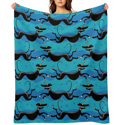 Blue Zoomies Pattern Throw Blanket