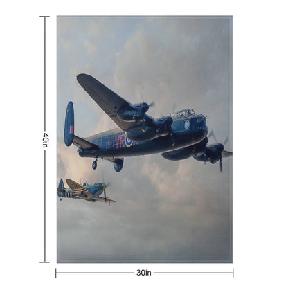 Two Icons - Lancaster And Spitfire Throw Blanket