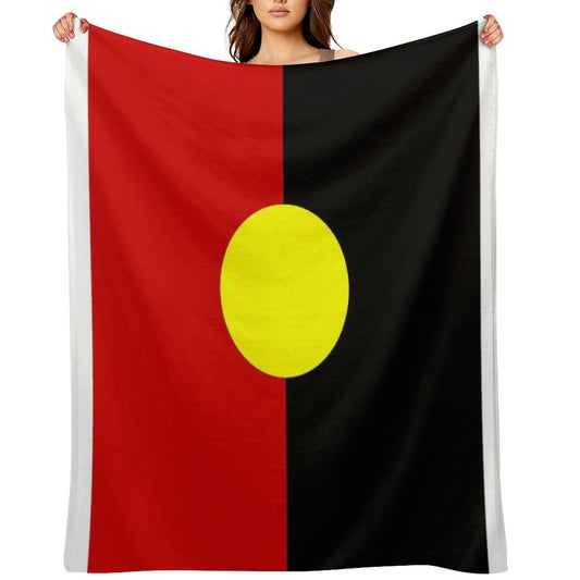 Australian Aboriginal Flag Throw Blanket