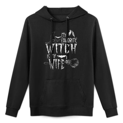 My Favorite Witch Is My Wife Halloween Witch Shape Retention Hoodie