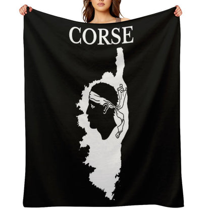 Corsica (Corse) Map, France, French Region. Throw Blanket