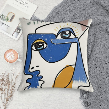 Minimal  Cute Face Soft Durable Construction Throw Pillow