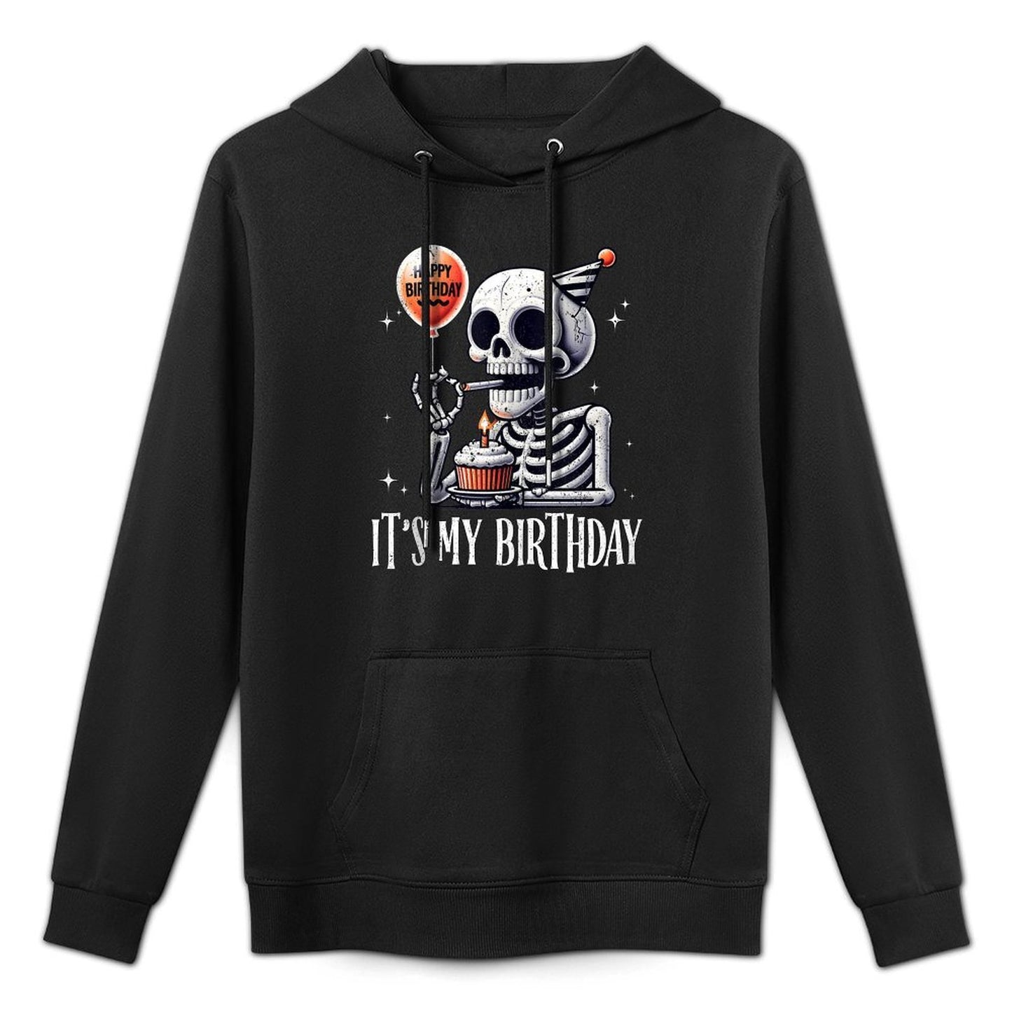 Its My Birthday Halloween Funny Costume Skeleton Skull Cotton-Polyester Blend Hoodie