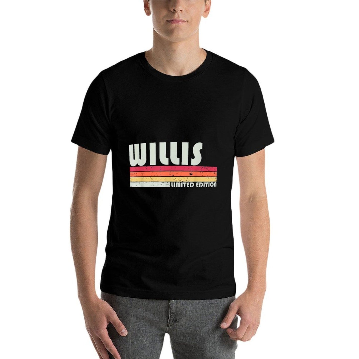 WILLIS Surname Funny Retro Vintage 80s 90s Birthday Reunion  Wrinkle-resistant T-Shirt