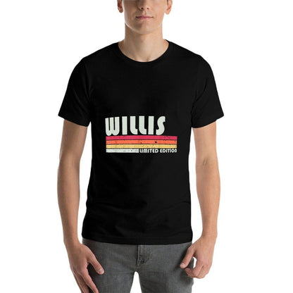 WILLIS Surname Funny Retro Vintage 80s 90s Birthday Reunion  Wrinkle-resistant T-Shirt
