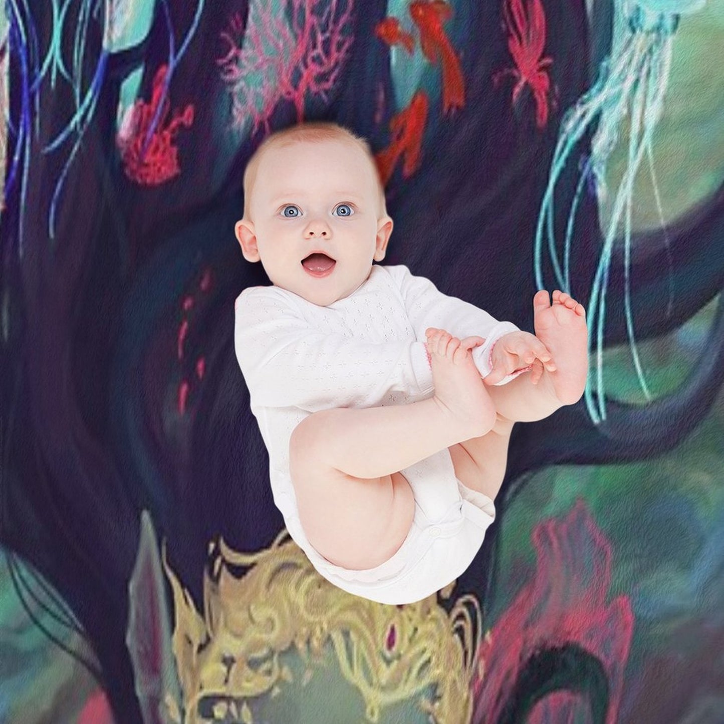 Abyss Mermaid Throw Blanket