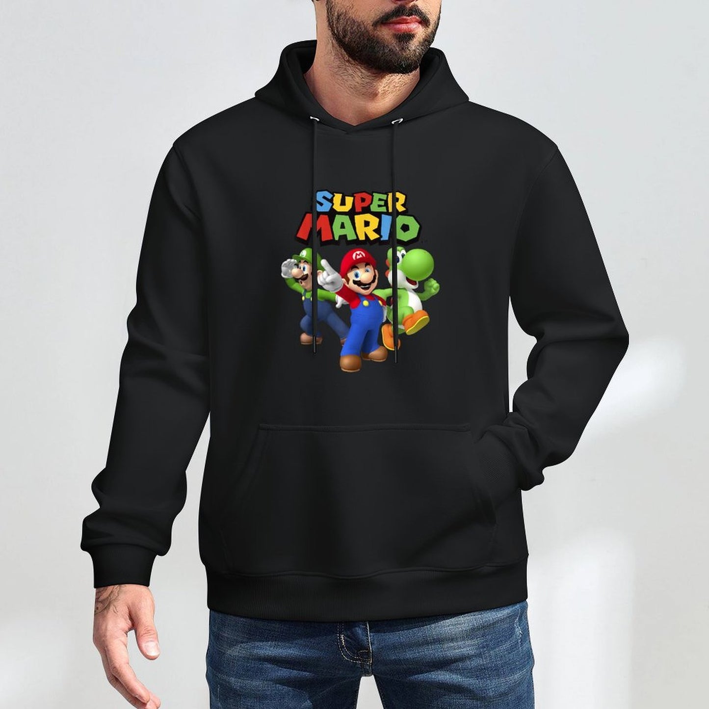 Super Mario Luigi Mario And Yoshi Group Shot Easy Care Hoodie