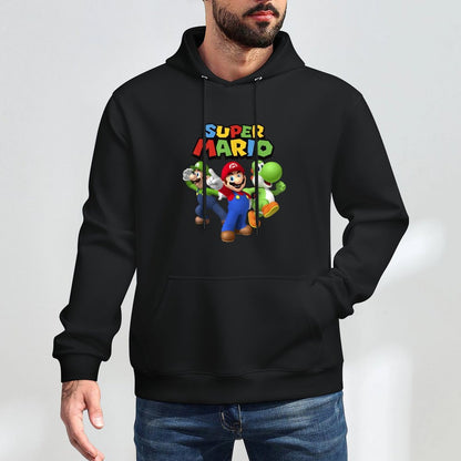 Super Mario Luigi Mario And Yoshi Group Shot Easy Care Hoodie