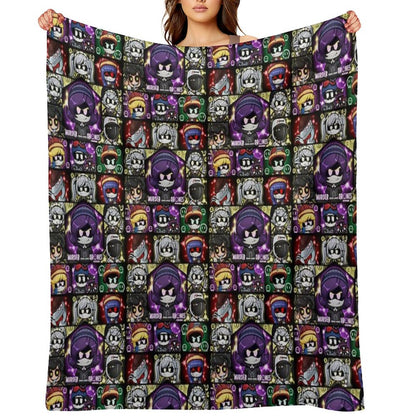 Murder Drones Fanart Chibis Throw Blanket