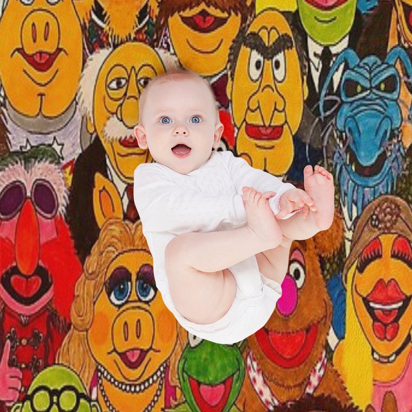 Retro Cartoon The Muppet Art Pattern Throw Blanket