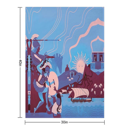 Homeric Landscape - Winter Throw Blanket