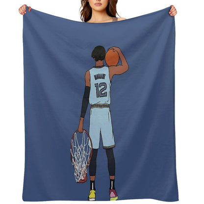 Ja Morant And The Rim Throw Blanket
