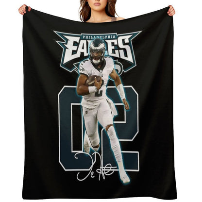Jalen Hurts Football Signature Vintage Retro 80s 90s Rap Style Perfect Gift For Football Lovers Throw Blanket