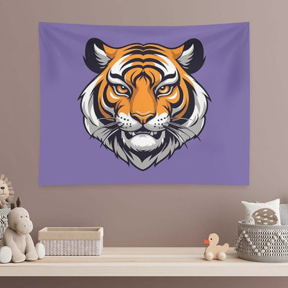 Tiger Mascot Digital Art Tapestry