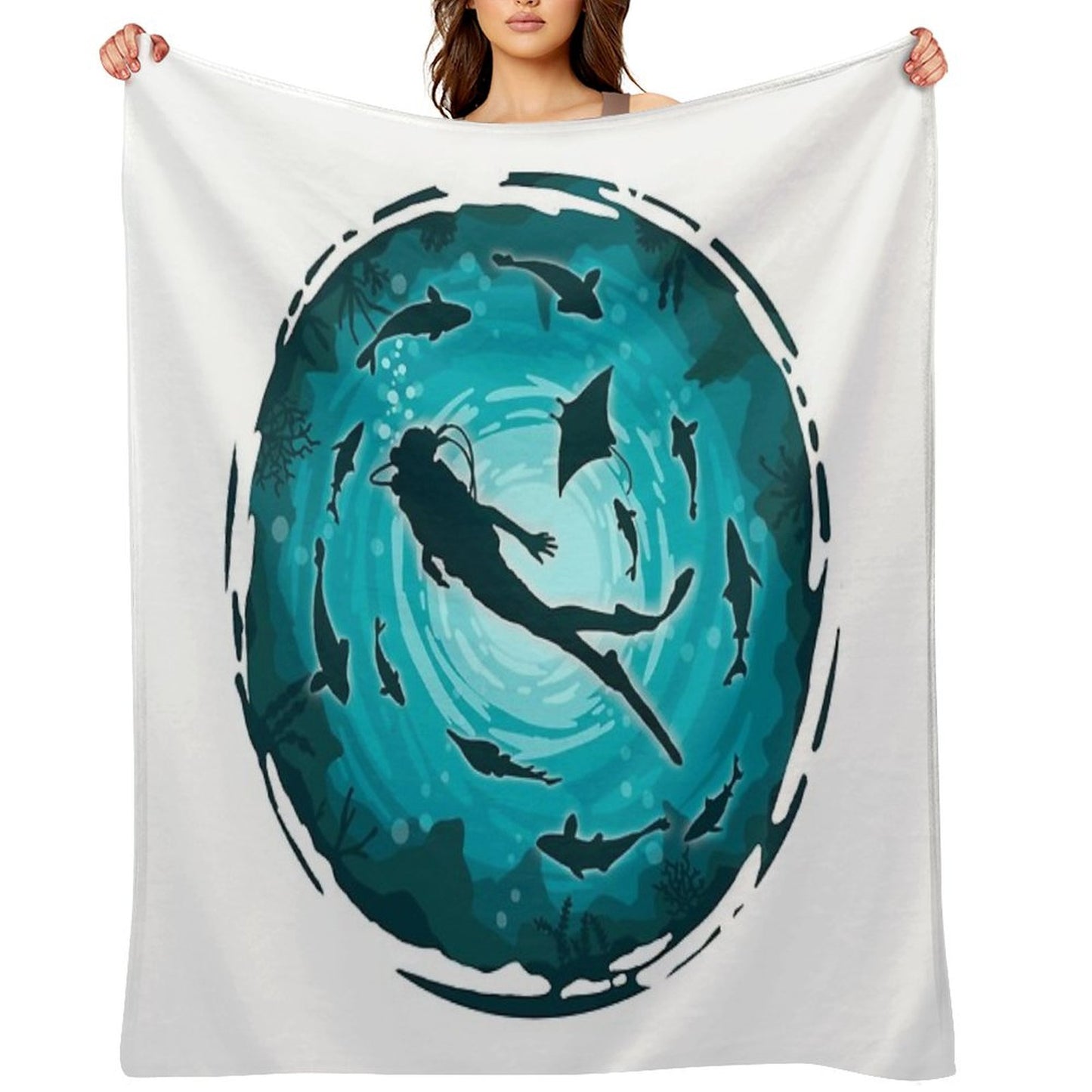 Scuba Diver Throw Blanket