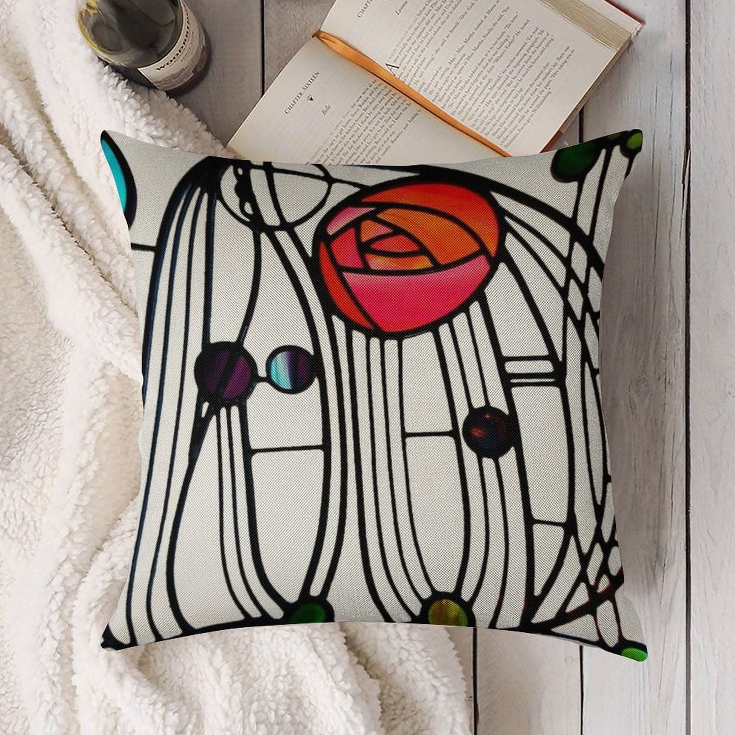 Charles Rennie Mackintosh - Window,No, 01. Linen Throw Pillow Cover