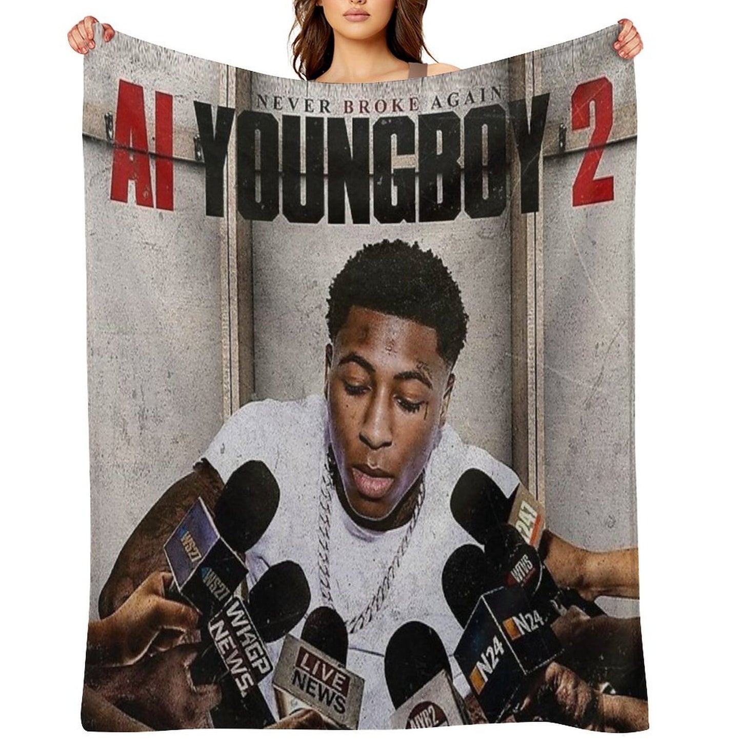 Threeboy Young Boy Never Broke American Tour 2020 Throw Blanket