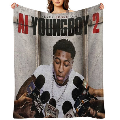 Threeboy Young Boy Never Broke American Tour 2020 Throw Blanket