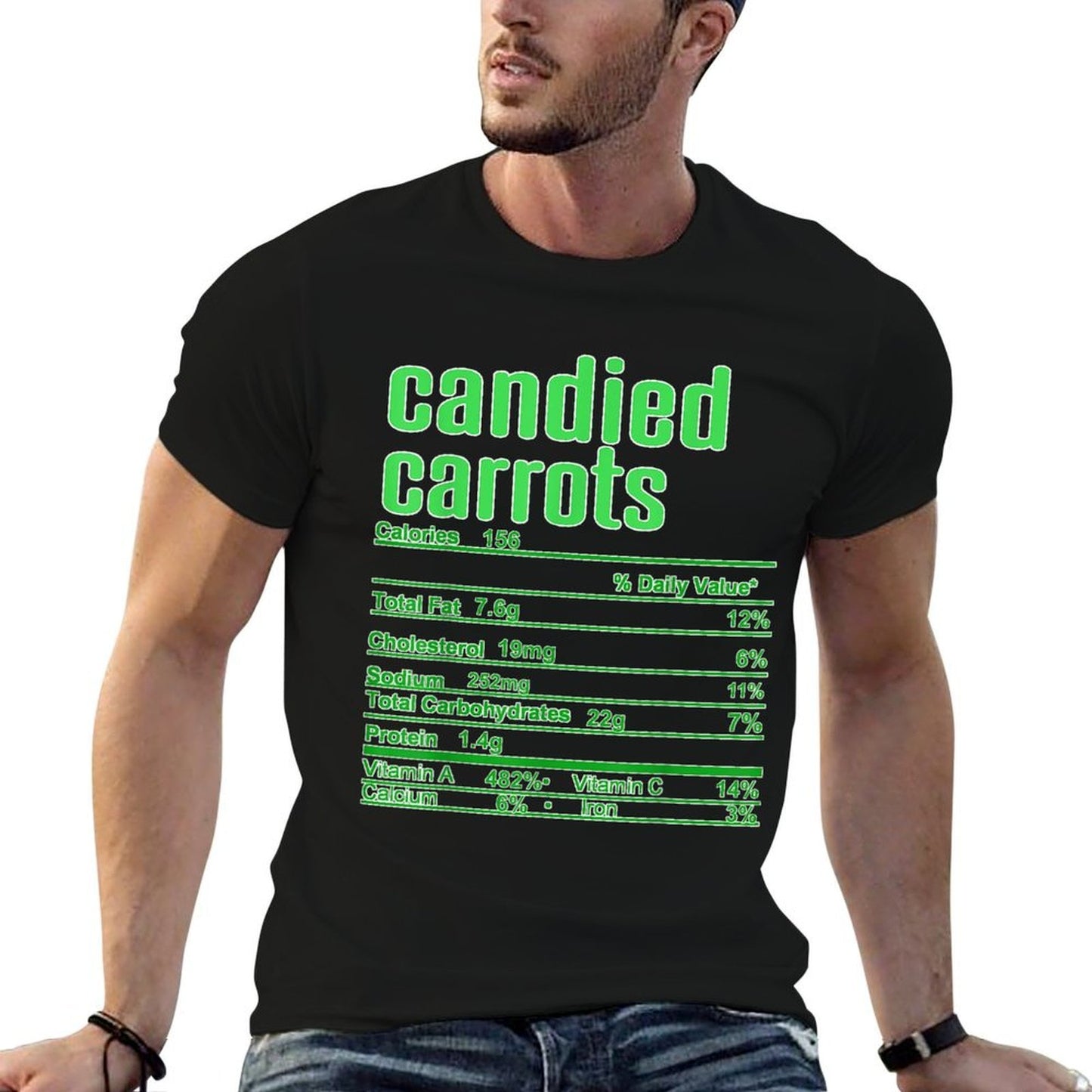 Thanksgiving Christmas Candied Carrots Nutrition Fact  Graphic-printed T-Shirt