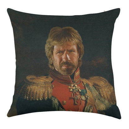 Chuck Norris - Replaceface Linen Throw Pillow Cover