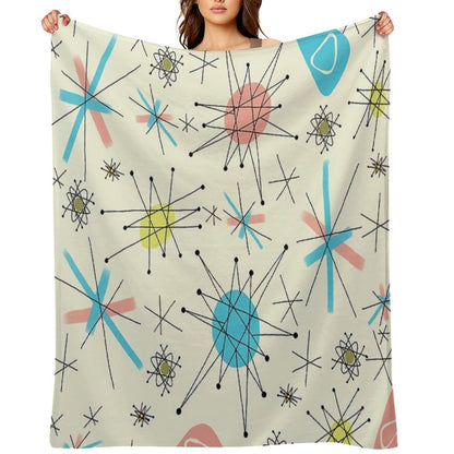 1950's Atomic Starburst Throw Blanket