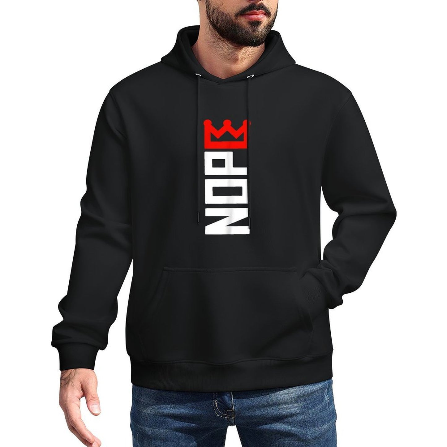 No Kings Protest Sign Vertical Shrink-Resistant Hoodie