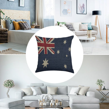 Vintage Australian Flag Linen Throw Pillow Cover