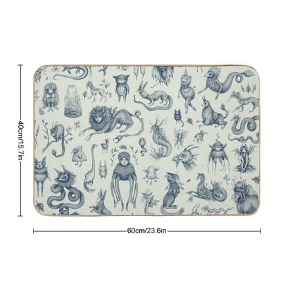 Beings And Creatures  Long-Lasting Bath Mat