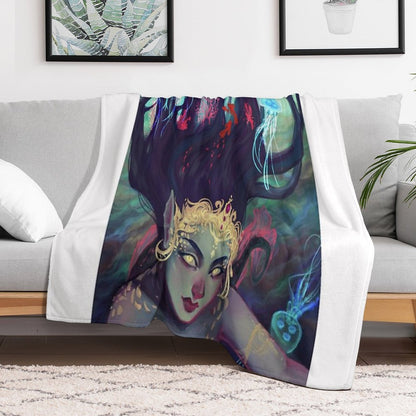 Abyss Mermaid Throw Blanket