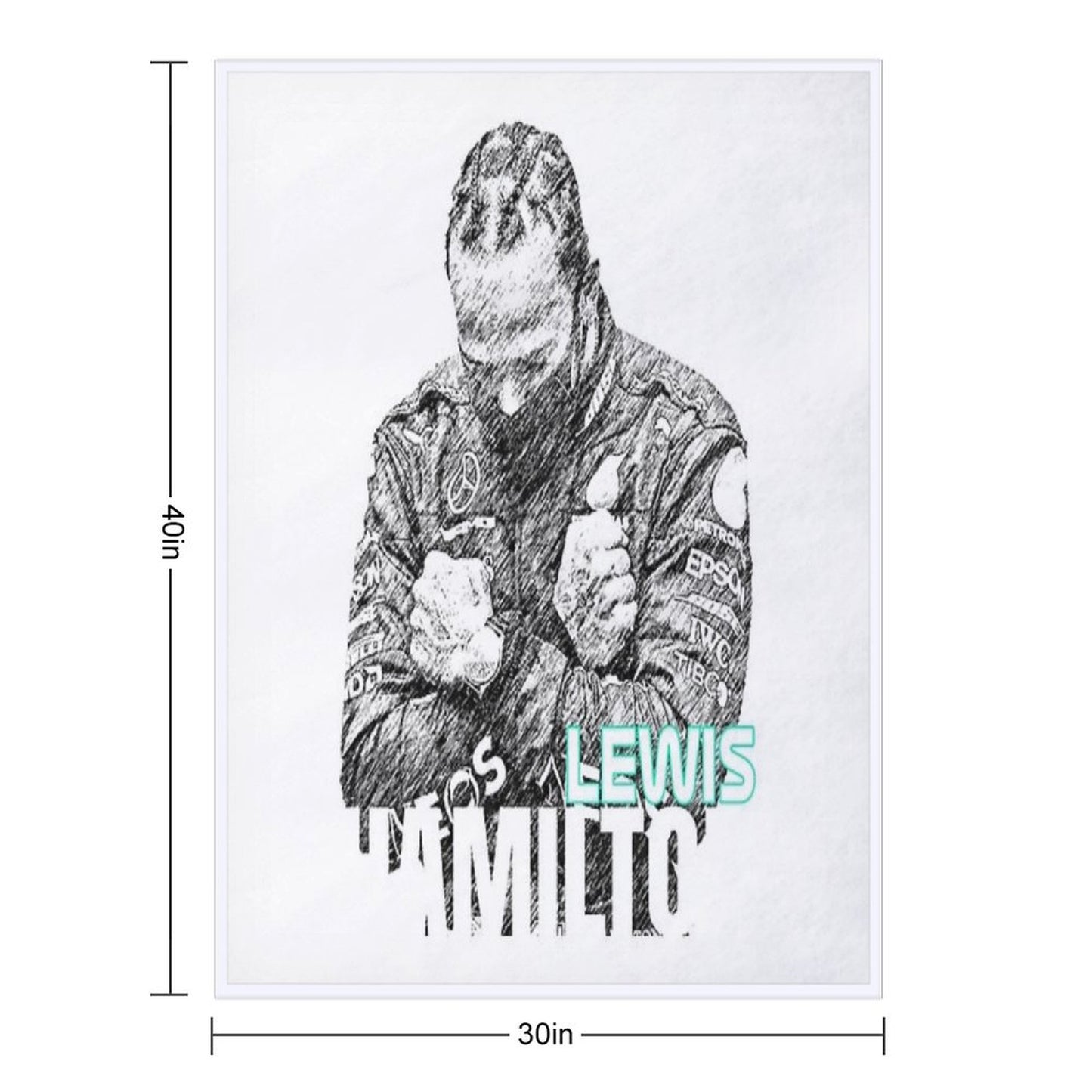 Lewis Hamilton - Sketch Poster Throw Blanket
