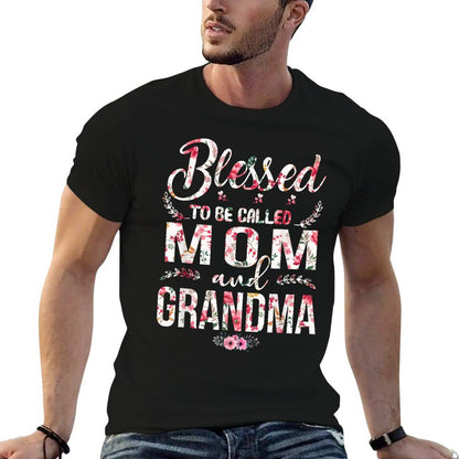 Blessed To Be Called Mom And Grandma Floral Mother&#39;s Day T-Shirt