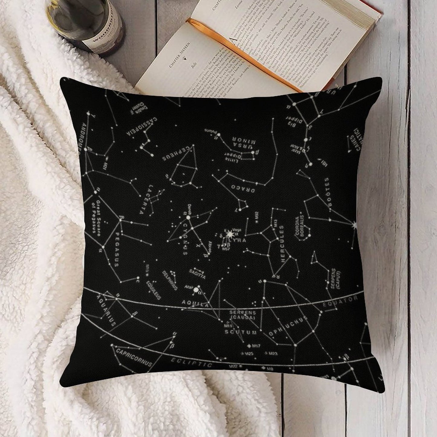 Constellations Linen Throw Pillow Cover