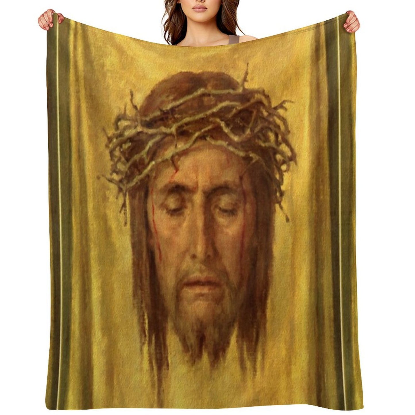 Veronica's  Veil, Jesus Face, Shroud Throw Blanket